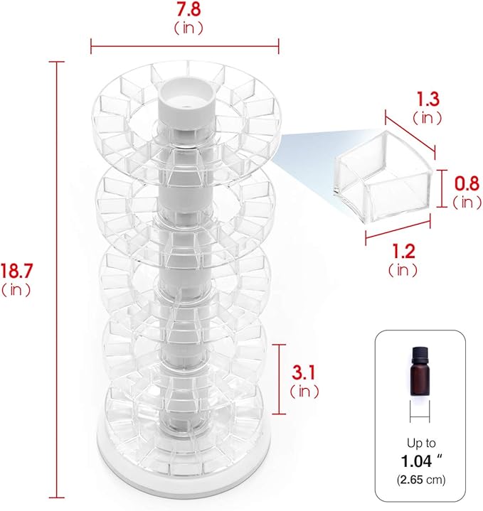 J JACKCUBE DESIGN Rotating Essential Oil Display Stand Spinning Rack for 75 Bottles(up to 120) Organizer 5 Tier Storage Holder -MK505A (5 Tier)