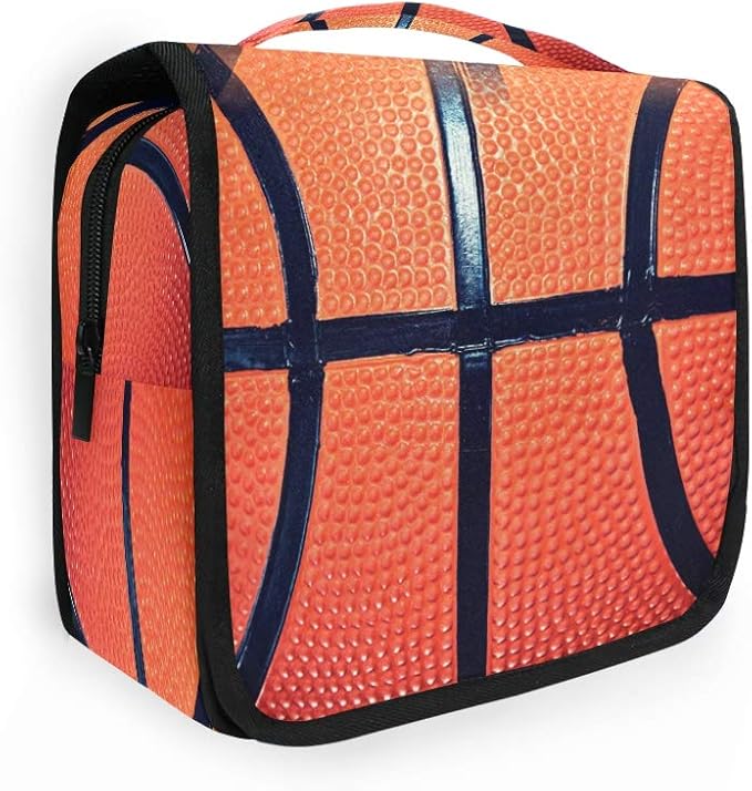 Hanging Toiletry Bag Sport Ball Basketball Portable Travel Cosmetic Makeup Bag Bathroom Shower Shaving Kit Organizer Bag for Men Women