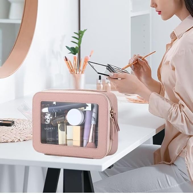 Clear Makeup Bag with Mini Cosmetic Bags,Travel Toiletry Bags for Women,Portable Cosmetic Bags Case, Transparent Waterproof Cosmetic Organizer Storage Bags for Women Men