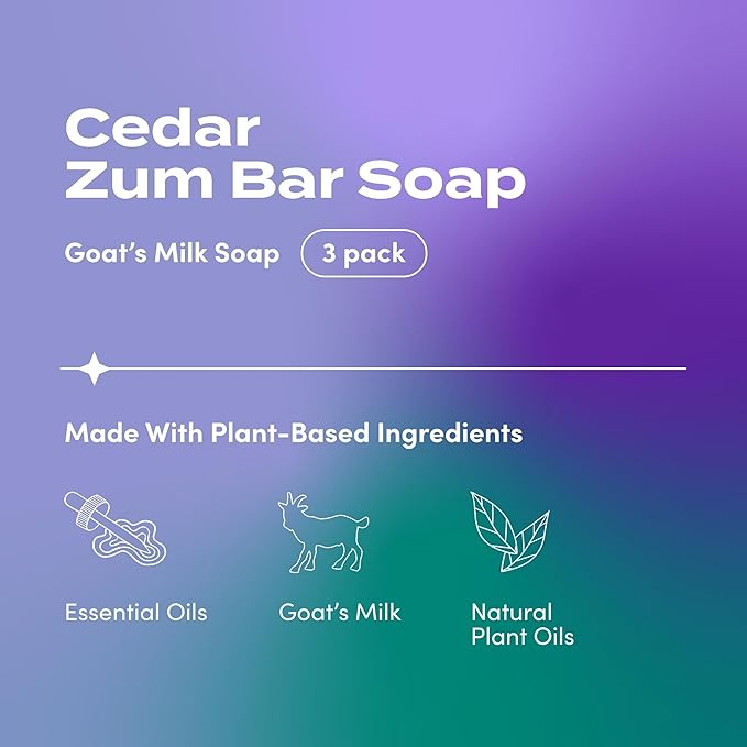 Zum Bar Goat's Milk Soap - Cedar - 3 oz (3 Pack)