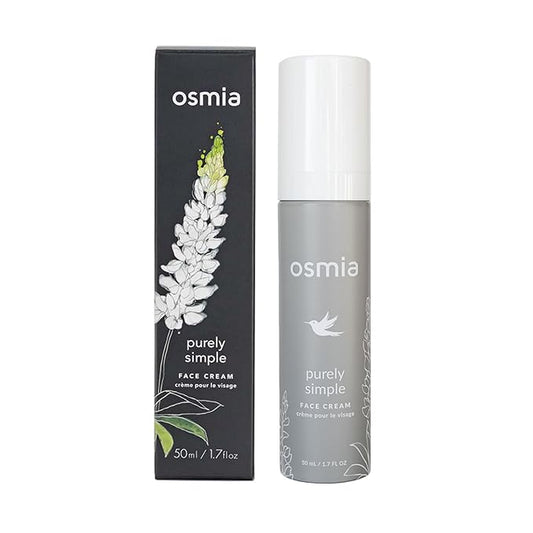 Osmia Skincare - Natural Purely Simple Face Cream For Sensitive + Reactive Skin | Apricot Kernel, Kukui, Rose, Chamomile Oils + Aloe | Clean Beauty For Healthy Skin (1.7 oz | 50 ml) NEW PACKAGING
