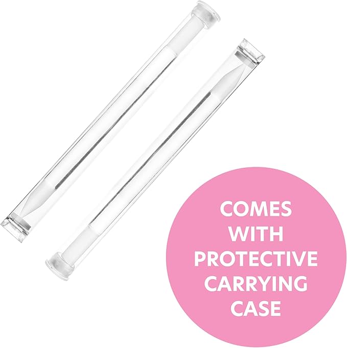 Bona Fide Beauty Czech Glass 4PC Value Bundle - 2 Clear Cuticle Pushers and 2 Glass Nail Files (Blue and Magenta)