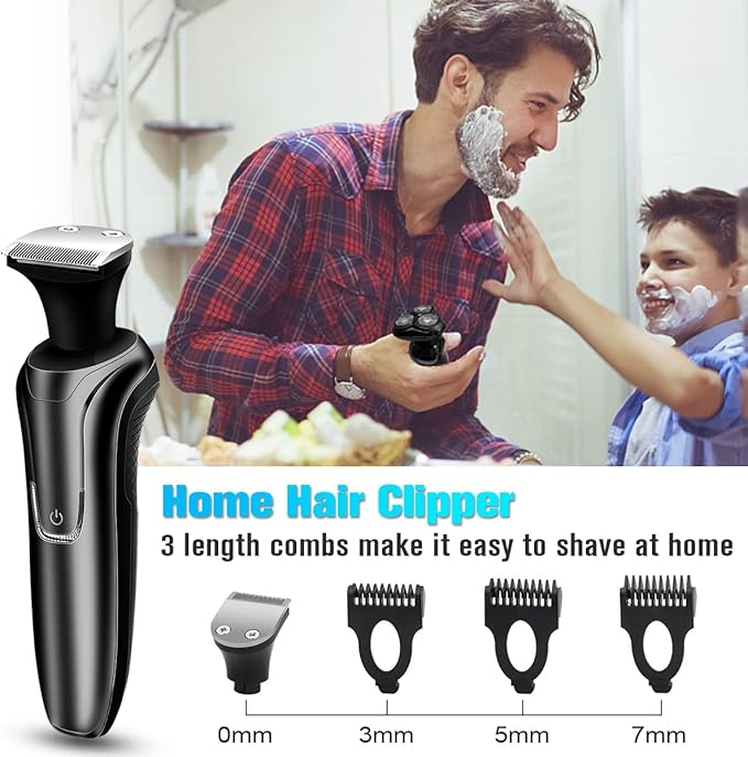 Electric Razor for Men, Men's Rotary Shavers, Waterproof, Wet and Dry Rechargeable Electric Shaver for Men's Faces with a Cordless and Floating Head,Portable Travel Razor,an Ideal Gift for Men