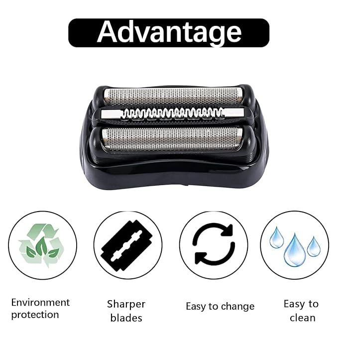 21B Shaver Blades for Braun Series 3 Replacement Head&for Braun s3 Wet and Dry Replacement Head, 21B Foil and Cutter Compatible with Braun Series 3 Electric Razors 300s,310s,3010s,3040s,5409,340s-4