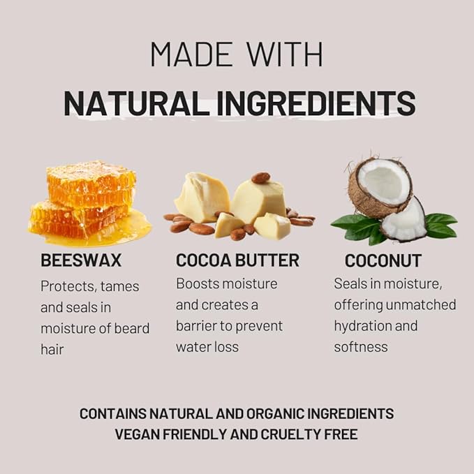 Black Oud Beard Care Kit - Non-Greasy, Premium Balm with Shea Butter | Ultimate Softener and Conditioner for Men, 50mL