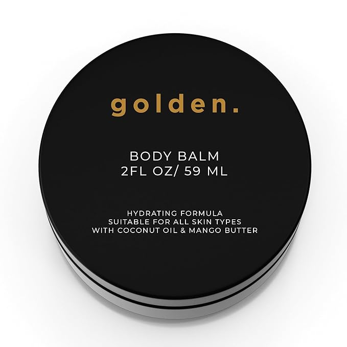Golden Grooming Co. Men's Body Balm - Intense Repair Balm for Extra Dry Skin - Naturally Derived, Hydrating Formula - Suitable for All Skin Types with Coconut Oil & Mango Butter - 2 FL OZ