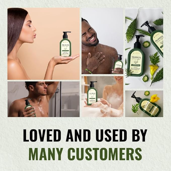 ABERA Folliculitis, BHA Shower Gel, High-Performance Folliculitis Body Wash, Wild Bitter Melon Extract, Reduces Back Acne & Hyperkeratosis,10,14 fl oz (3 Boxes + BHA Back Acne Spray)