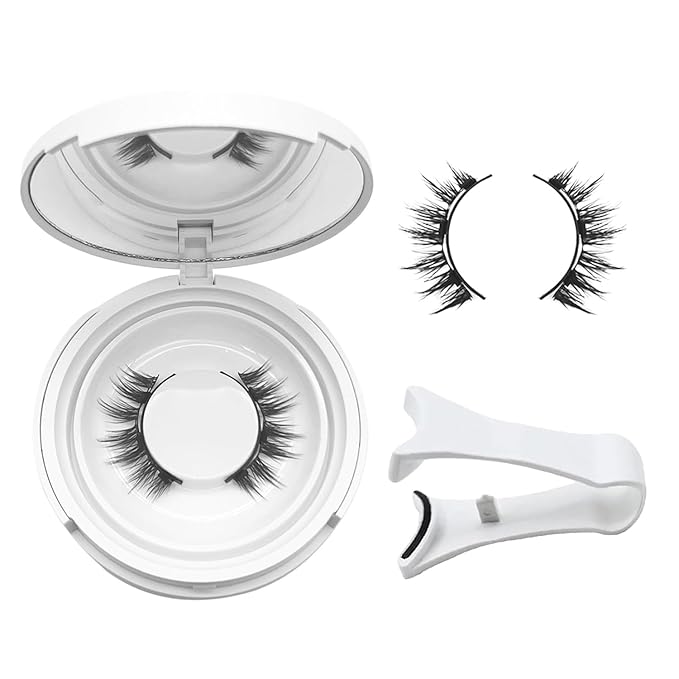 Ginani Magnetic Lashes,Ginani Magnetic Eyelashes Kit,Magnet Eyelashes with Applicator Natural Look,Reusable No Glue Needed Soft Lashes(Simple)