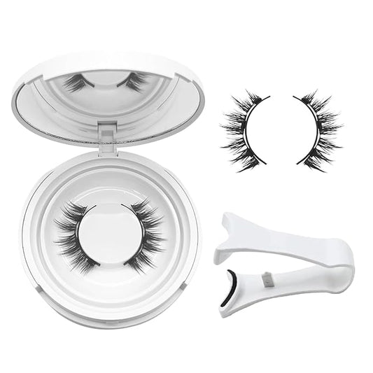 Ginani Magnetic Lashes,Ginani Magnetic Eyelashes Kit,Magnet Eyelashes with Applicator Natural Look,Reusable No Glue Needed Soft Lashes(Simple)