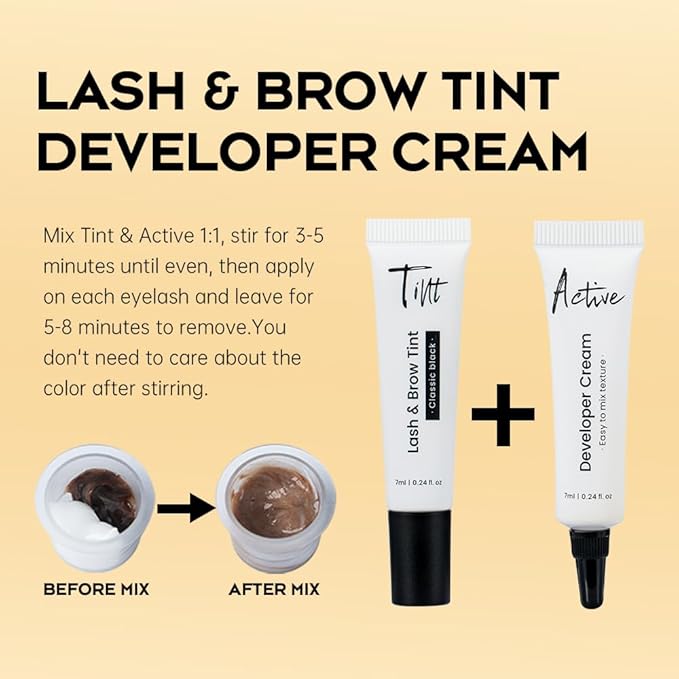 GOLLEE Lash Lift and Black Color Kit Brow Lamination Kit Black Eyelash & Eyebrow Set Eyelash Perm Kit With Detail Instruction and Complete Tools Easy For Beginner Achieve Salon-Quality at Home