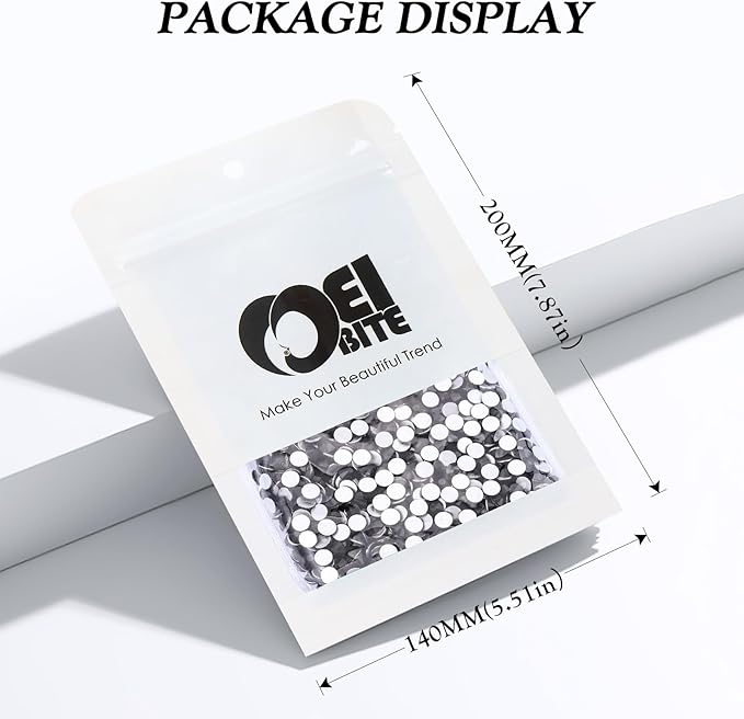 Black Flatback Rhinestones, Glass Rhinestones for Nail Art and Craft, Glue Fix, Loose Crystal Gemstones(Black, SS30, 576pcs, 6.4-6.6mm)