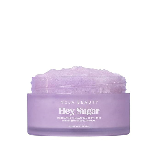 NCLA - Hey, Sugar Body Scrub | Smooth, Exfoliate, Hydrate Skin | Shea, Mango + Cocoa Butters | Vegan, Cruelty-Free, Clean Skincare (Birthday Cake; 100g | 3.38 oz)