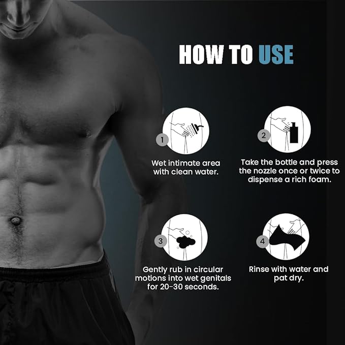 Skin Elements Intimate Wash for Men | pH Balanced Foaming Wash with Tea Tree Oil & Aloe Vera | Soothes, Refreshes & Maintains Hygiene | 4.05 fl. oz. |