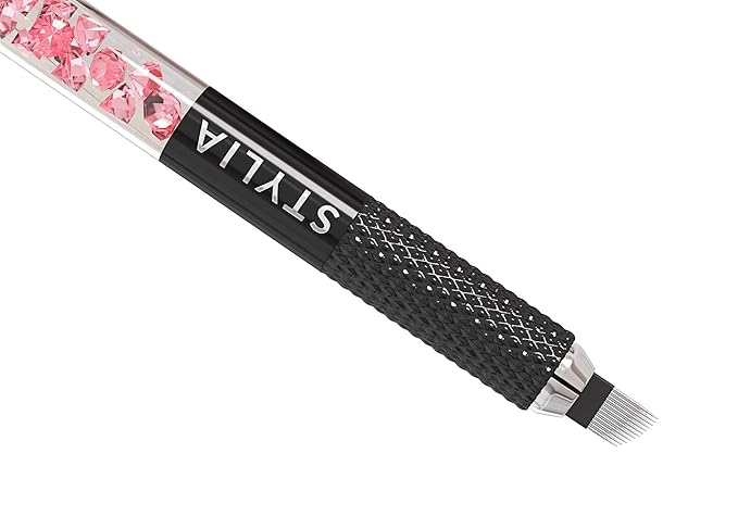 Microblading Supplies 10 Piece Double Sided Manual Tattoo Pen Kit for Permanent Makeup Supplies | Durable Aluminum Pen With Lock-Pin Tech & Ergonomic Grip | Shape Eye Brows, Black