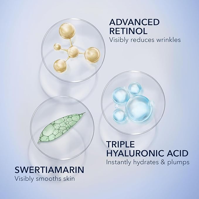 RoC Derm Correxion Fill + Treat Advanced Retinol Serum, Wrinkle Filler Treatment with Hyaluronic Acid for Crow's Feet, 11 Wrinkles, & Laugh Lines, (.5 fl oz) with Retinol Packette (Packaging May Vary)