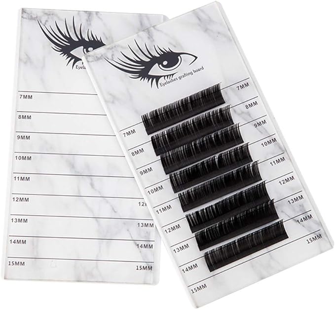 10 Layers Acrylic Eyelash Storage Box,Eyelash Holder Extension Tool,Makeup Organizer False Eyelashes Glue Pallet Holder, Grafting Eye lashes Close-Packed Display with 10 Pallets (Marble)