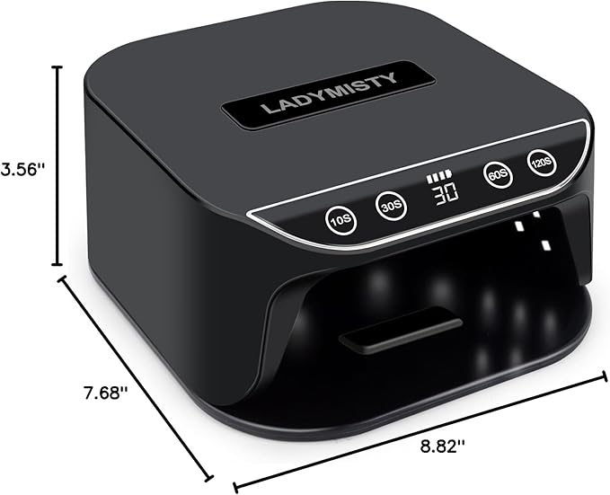 268W Cordless UV Nail Lamp, Rechargeable UV Light for Gel Nails with Unique Knob, New Dual Lamp Beads & Sparkling Rhinestones Diamond, Professional Nail Dryer for Nail Salon & Home (Pink)