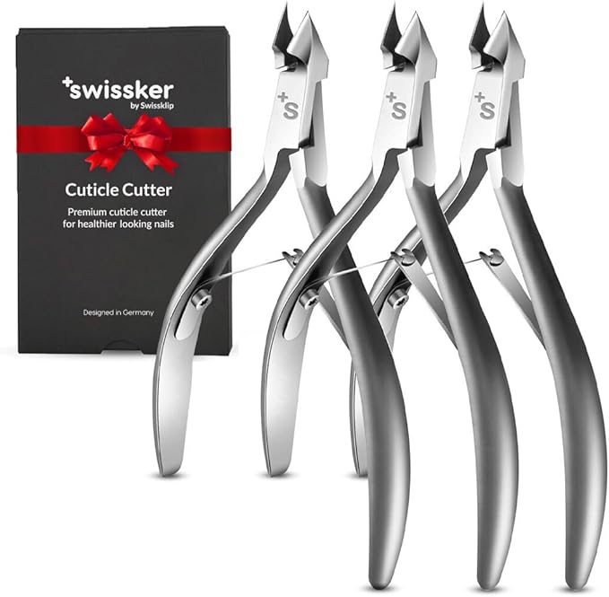 Swissklip Cuticle Trimmer I Best Cuticle Remover I Cuticle Nippers, Cuticle Cutter, Cuticle Scissors I Nail Nipper used along with Cuticle Pusher Tool, Cuticle Clippers, Nail Cuticle Trimmer ((3))