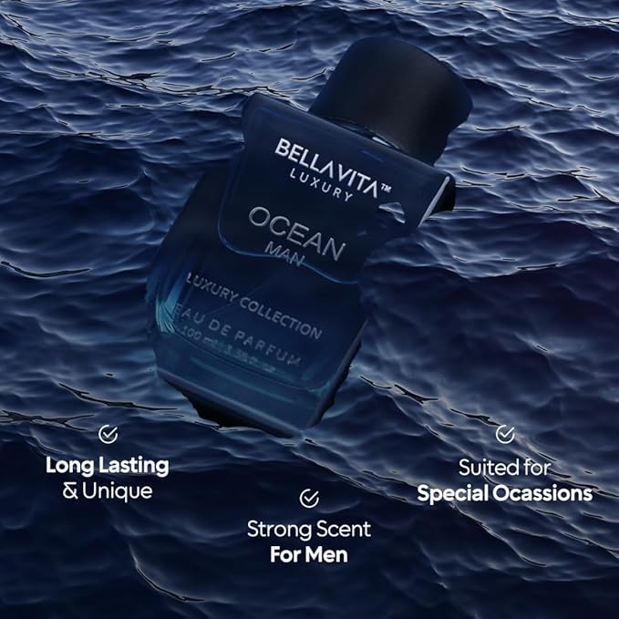 OCEAN Eau De Parfum for Men (3.48 fl. oz.) | Aquatic Perfume for Men | Notes: Aqueous, Fresh, Orchid, Floral | Family: Citrus, Marine, Woody | Vegan & cruelty free