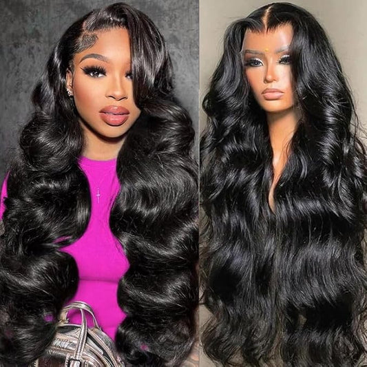 30 Inch Body Wave Lace Front Wigs Human Hair 13x6 Hd Lace Front Wigs Human Hair Pre Plucked 200 Density Natural Color Brazilian Virgin Hair Glueless Frontal Wigs for Women