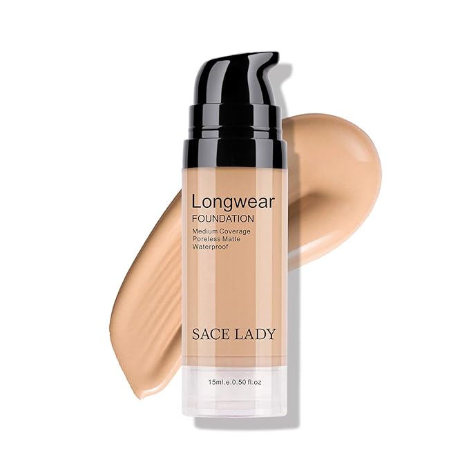 Face Makeup Base Set for Women with Flawless Matte Foundation, Full Cover Up Concealer for Eye Circles, Oil Control Loose Powder, Make Up Sponge, Lasting Waterproof Natural Cosmetics Kit 4Pcs