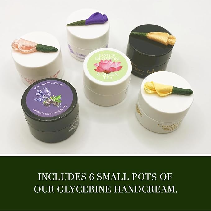 Camille Beckman Glycerine Hand Therapy Small Pot Travel or Gift Sampler, .25 Ounce Each Pot