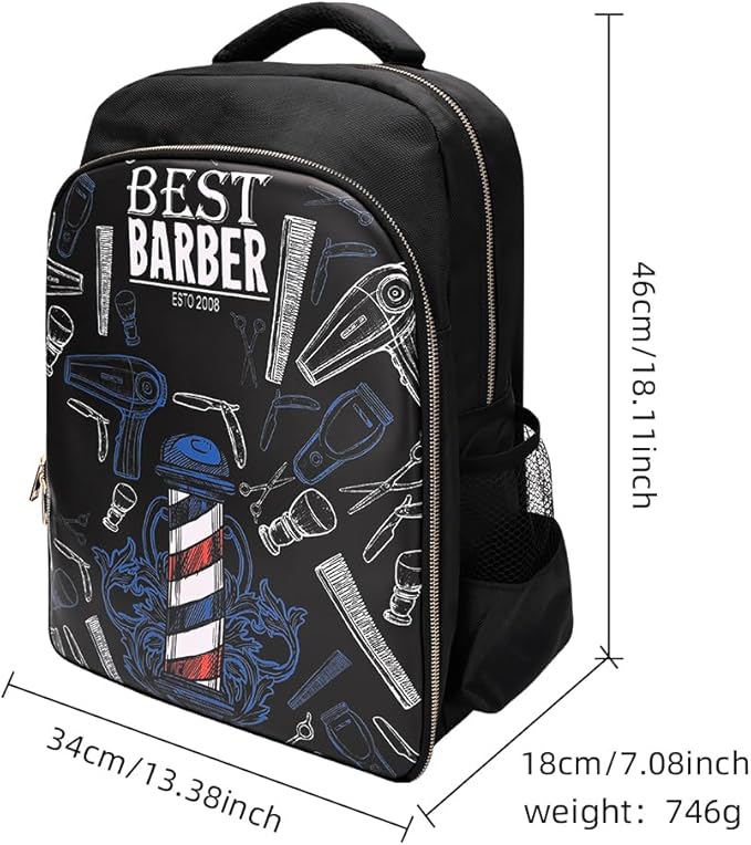CGBARBER Barber Supplies Bag Organizer for Clippers and Supplies, Portable Hairstylist Clipper Backpack Travel Barber Shop Tools Bag