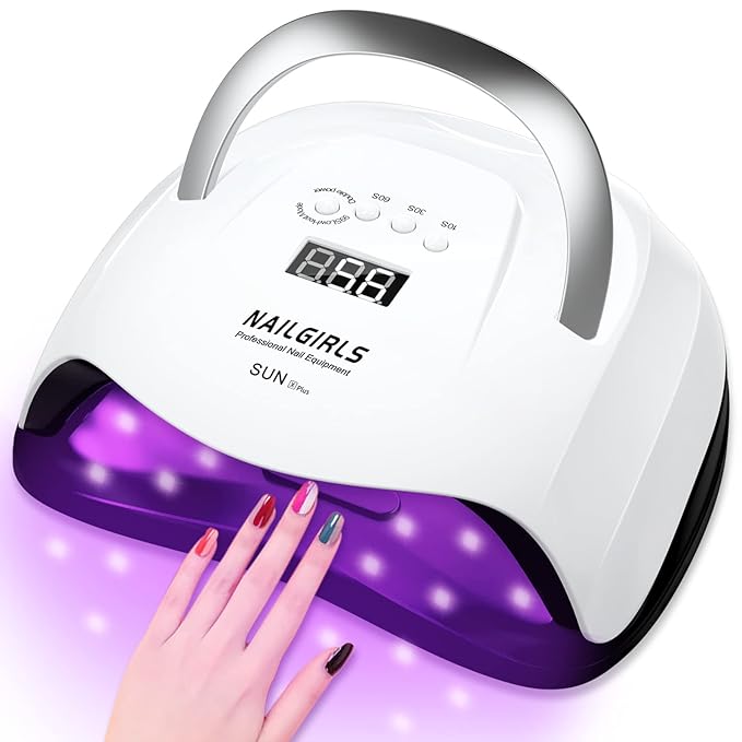 NAILGIRLS UV LED Nail Lamp,168W Fast Curing LED UV Light for Gel Nails with 4 Timer Setting Auto Sensor,Nail Dryer for Fingernail and Toenail,Salon Home Nail Art
