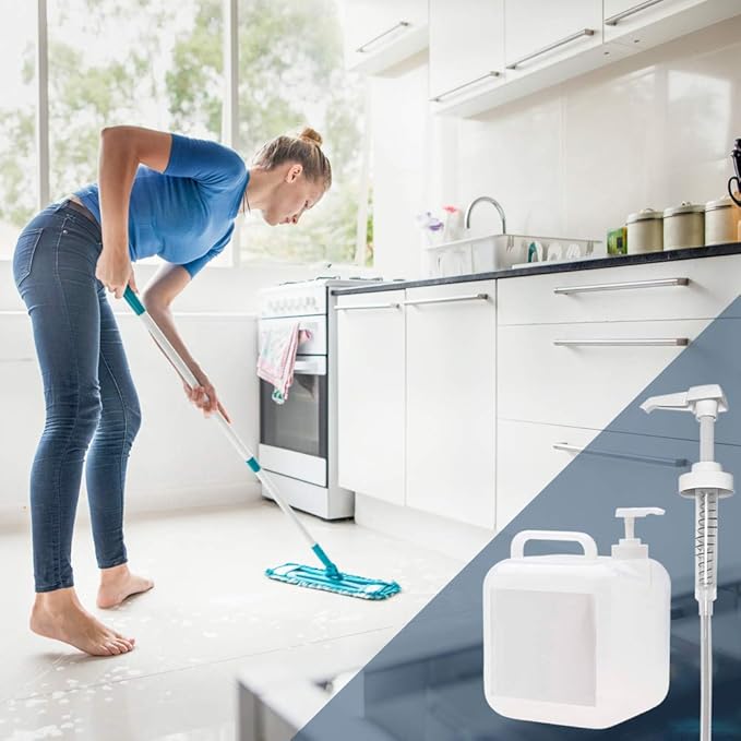 6 Pack Gallon Jug Pump Dispenser 38-400 Syrup Pump for Gallon Jug Dispensing - 7cc Lotion Gallon Shampoo Pump Top Replacement, Fits 1 Gallon Bottle 64oz 128oz Hand Sanitizer Containers, Plus Funnel