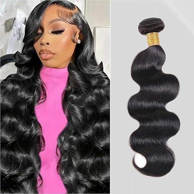 12A Body Wave Bundles Human Hair 24 Inch Brazilian Jet Black Bundles Human Hair Extensions