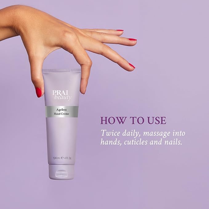 PRAI Beauty Ageless Hand Cream - Hand Lotion for Dry Hands And All-Skin Types - Nourishing Natural Formula Hand Lotion for Women