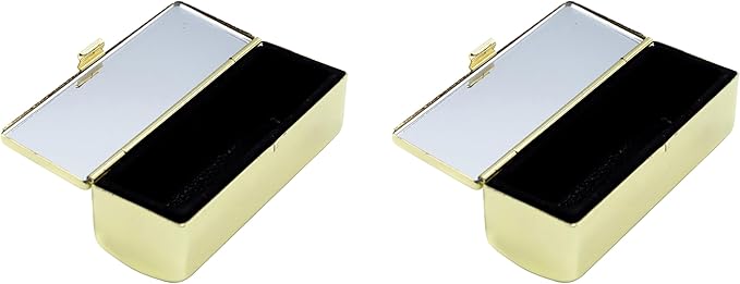 Stephanie Imports Set of 2 Rectangular Vintage Lipstick Cases With Glass Mirror (Gold Victorian)