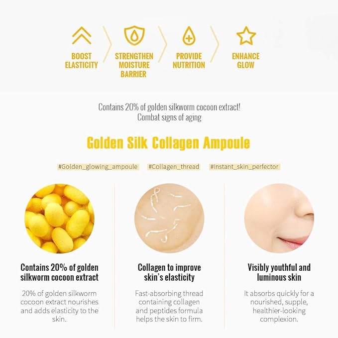 SO NATURAL SILK COLLAGEN GLOW AMPOULE - Anti-Aging Serum, Intense Hydration + Moisture