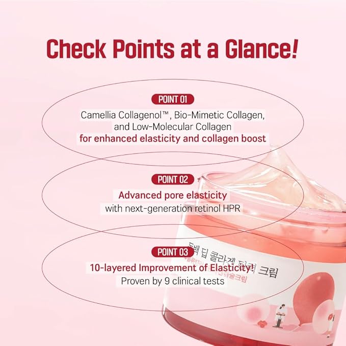 ROUND LAB Camellia Deep Collagen Firming Cream 1.69 Fl Oz, Elasticity-Enhancing Face Moisturizer with Multi-Collagen for Long-lasting Hydration, Smooth and Firm Skin, Pore Tightening, Korean Skincare