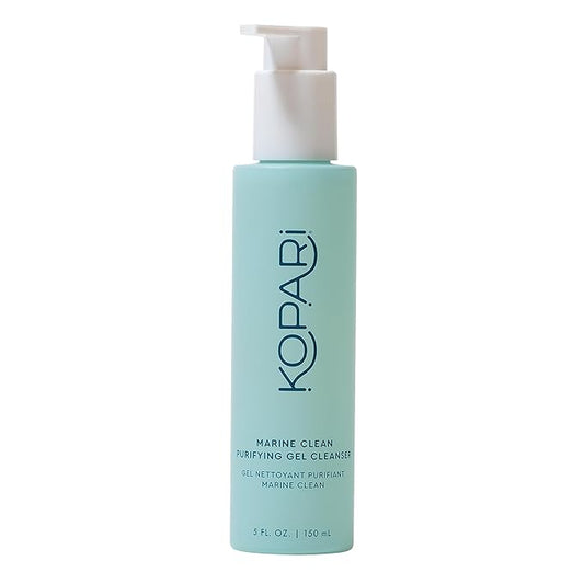 Kopari Marine Clean Purifying Gel Cleanser, Infused with Amino Acids & Vitamin B5, Dual-Action Gel-to-Foam Cleanser, Gentle and Nourishing, 5 oz