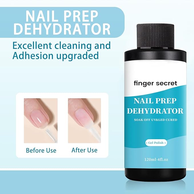120ml/4floz Nail Prep Dehydrator for Gel Polish, Fast Dry Nail Primer, NaiL Dehydrator for Nail Art Design in Salon or Home Use