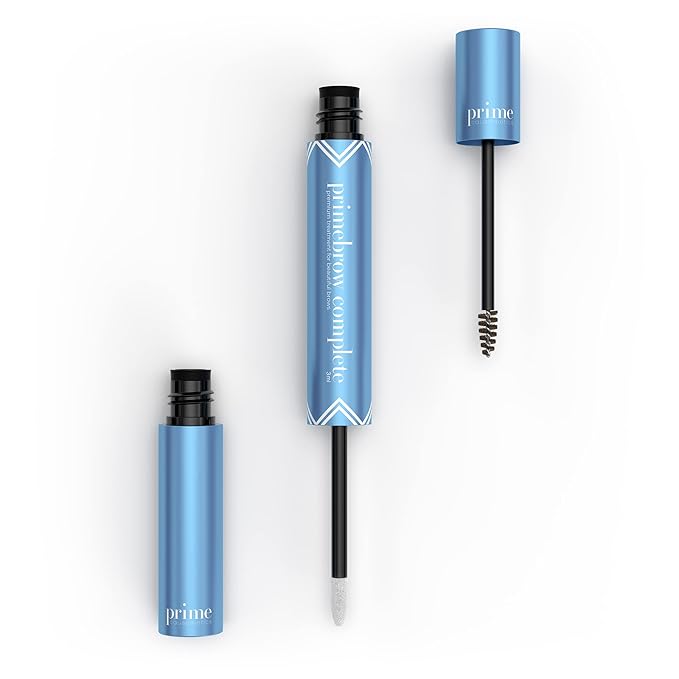 PrimeBrow Complete – 3-in-1 Eyebrow Care for Mature Women – Eyebrow Mousse Tints, Magic Spoolie Brush Shapes, Eyebrow Growth Serum Fills Bald Spots (Deep Brown)