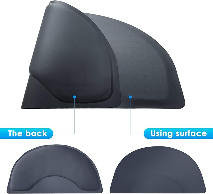 Salon Mat for for Hairstylist 3'x5' Barber Shop Anti-Fatigue Salon Standing Chair Mat - Black Semi Circle 1/2" Thick Comfort Salon Mat, Hair Cutting Hairdressing Equipment