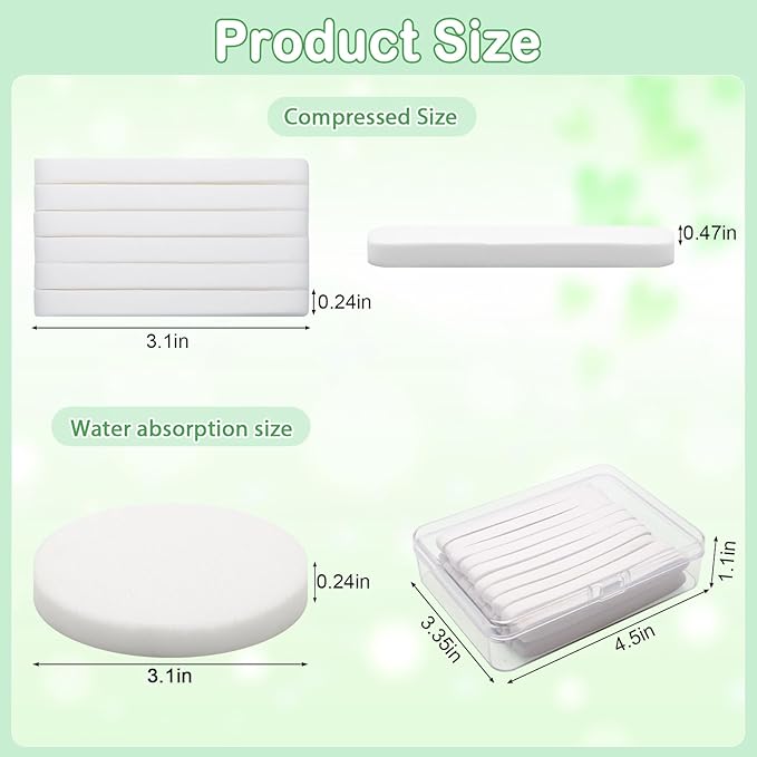 240+1 Pack White Compressed Facial Sponges, Luxiv Round Compress Face Cleaning Sponge for Estheticians Face Sponge Soft Compressed Makeup Sponges with Travel case (240)