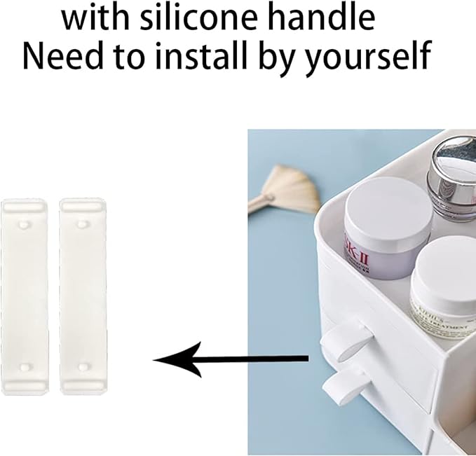 skin care organizer,Makeup Desk Organizer With Drawers,Countertop Organizer for Cosmetics,Vanity brush with Holder for Lipstick, Brushes, Eyeshadow, and Desktop (polar white)