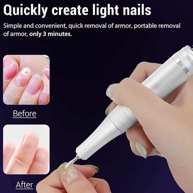 3 in 1 Portable Electric Nail Drill,Compact 35000 RPM Electrical Professional Nail File Kit, Nail Dryer UV Lamp Manicure for Acrylic, Gel Nails, Manicure Pedicure Polishing Shape Tools