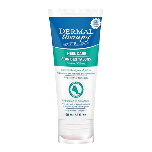 Dermal Therapy - Heel Care Cream, Foot Cream for Dry Cracked Heels, Intense Foot Moisturizer with Urea and AHA, Foot Lotion and Feet Exfoliator with Non-Greasy Formula, 3 o.z.