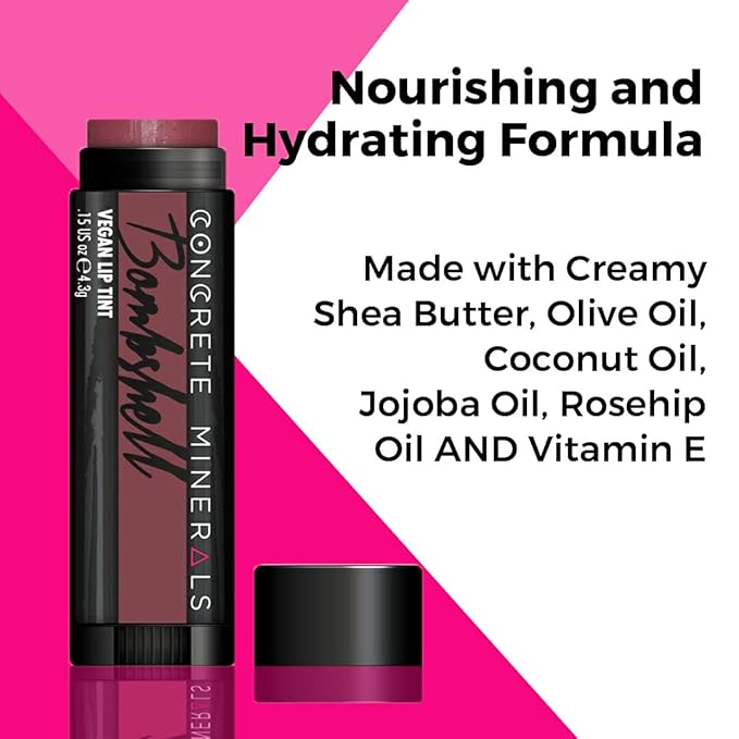 Concrete Minerals Lip Tints, Nourishing Formula With High Color Payout, Longwear With Smooth Application, Cooling Sensation Of Peppermint, 100% Vegan and Cruelty Free, 0.6 Ounce Total (Bridesmaid)