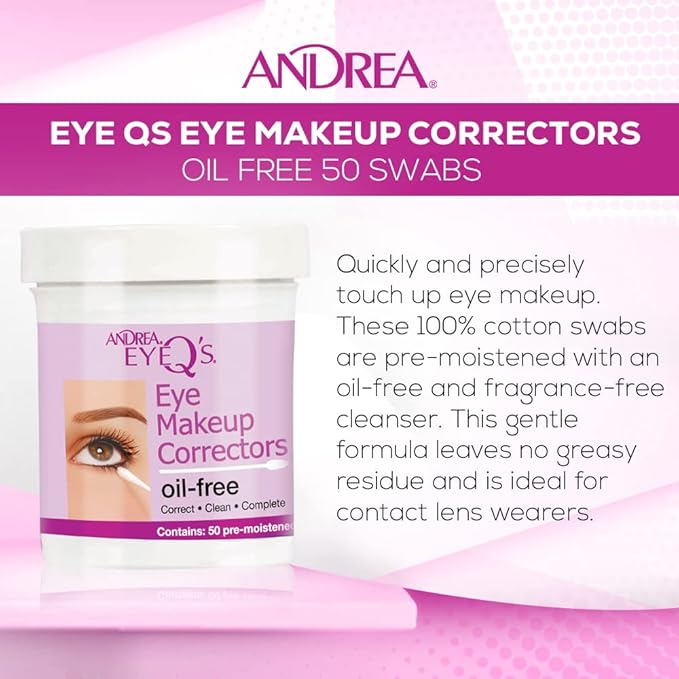 Andrea Eyeq's Oil-free Eye Make-up Correctors Pre-moistened Swabs, (Pack of 6) 300 Count