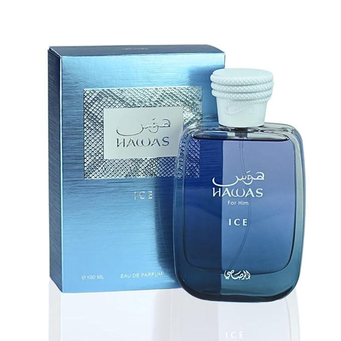 RASASI Hawas Ice for Men Eau de Parfum, 100ml(3.4 Oz), Premium Arabian Fragrance