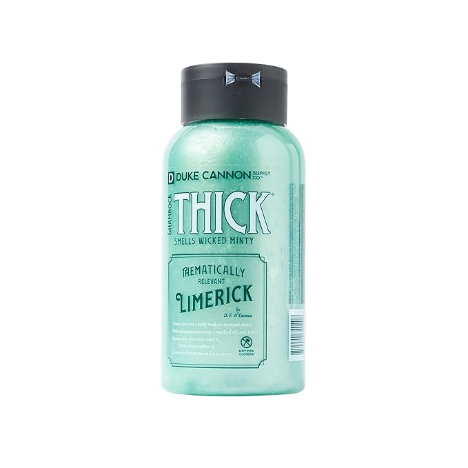 Duke Cannon Shamrock THICK Wicked Minty Body Wash – Extra-Thick, Hydrating Men's Body Wash with Refreshing Mint Scent, 17.5 oz (Pack of 3)