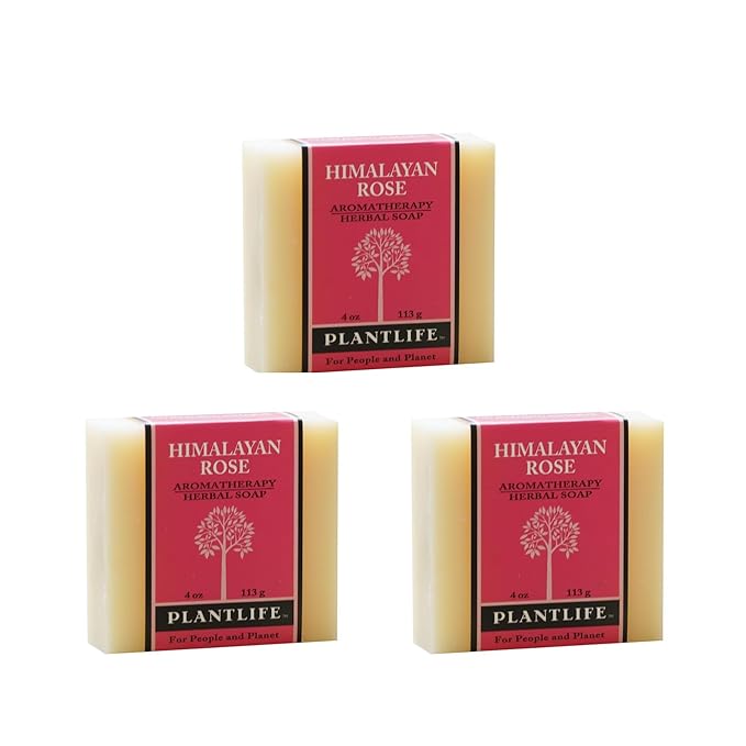 Plantlife Himalayan Rose 3-Pack Bar Soap - Moisturizing and Soothing Soap for Your Skin - Hand Crafted Using Plant-Based Ingredients - Made in California 4 oz Bar