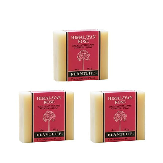 Plantlife Himalayan Rose 3-Pack Bar Soap - Moisturizing and Soothing Soap for Your Skin - Hand Crafted Using Plant-Based Ingredients - Made in California 4 oz Bar