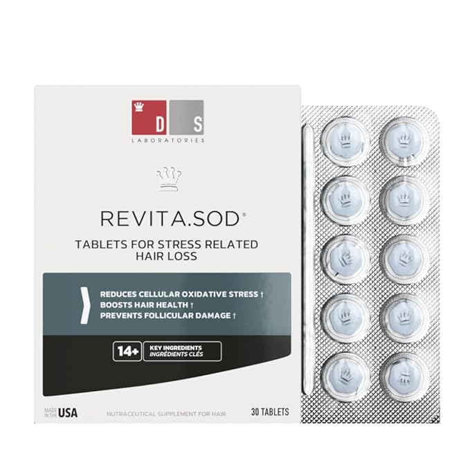 Revita.SOD Hair Growth Supplement by DS Laboratories - Experience Fuller, Thicker, Stronger Hair, Combat Hair Loss and Hair Thinning Caused by Stress, Reduce Hair Thinning, Balding, and Hair Shedding (30 Day Supply)