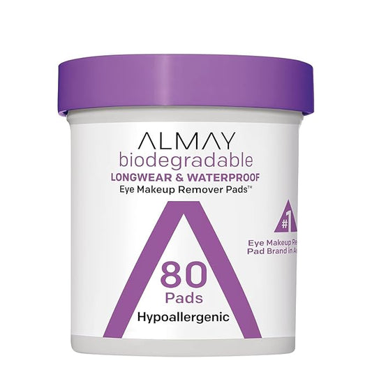 Almay Longwear and Waterproof Eye Makeup Remover Pads, 80 Count (Pack of 4)